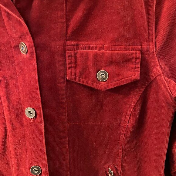 Christopher & Banks Women's Dark Red Unlined Corduroy Jacket Size S - Picture 7 of 9